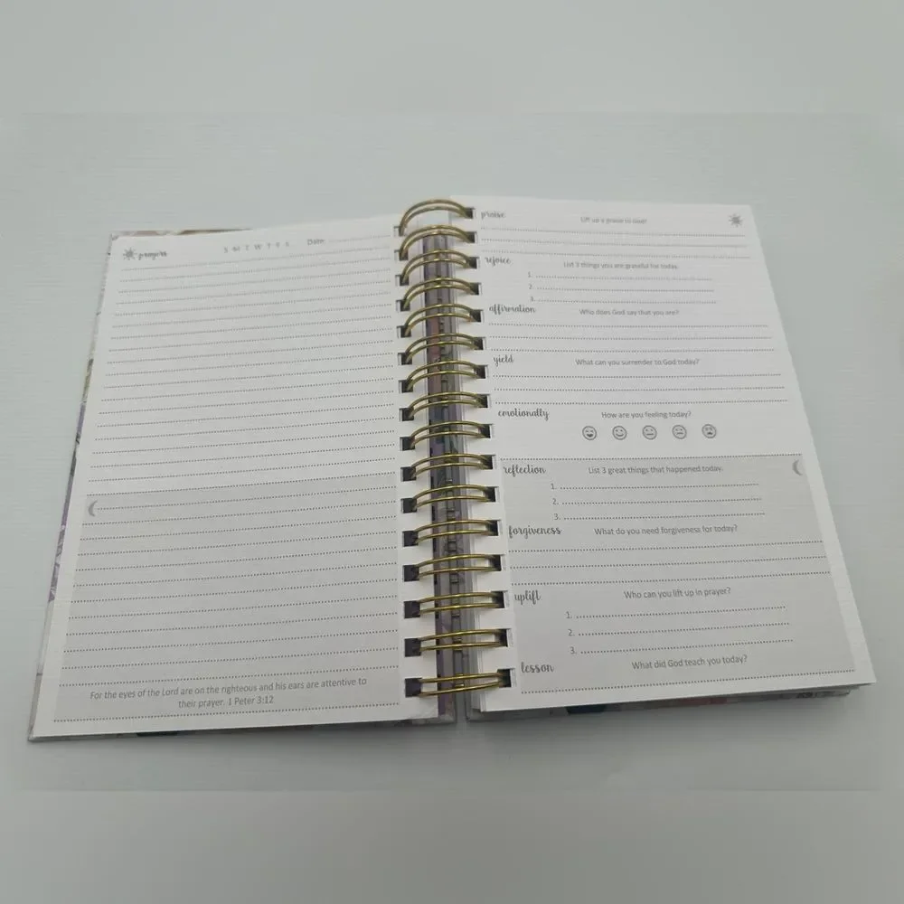 Hardcover Floral Wire Bound Faith Can Move Mountains Prayer Journal Sermon Notes